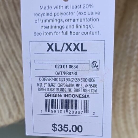 Auden Women's Open Front Sweater Robe with Pockets XL/XXL Oatmeal New - Picture 8 of 14